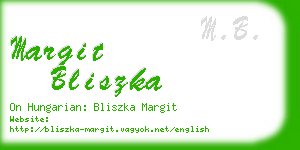 margit bliszka business card